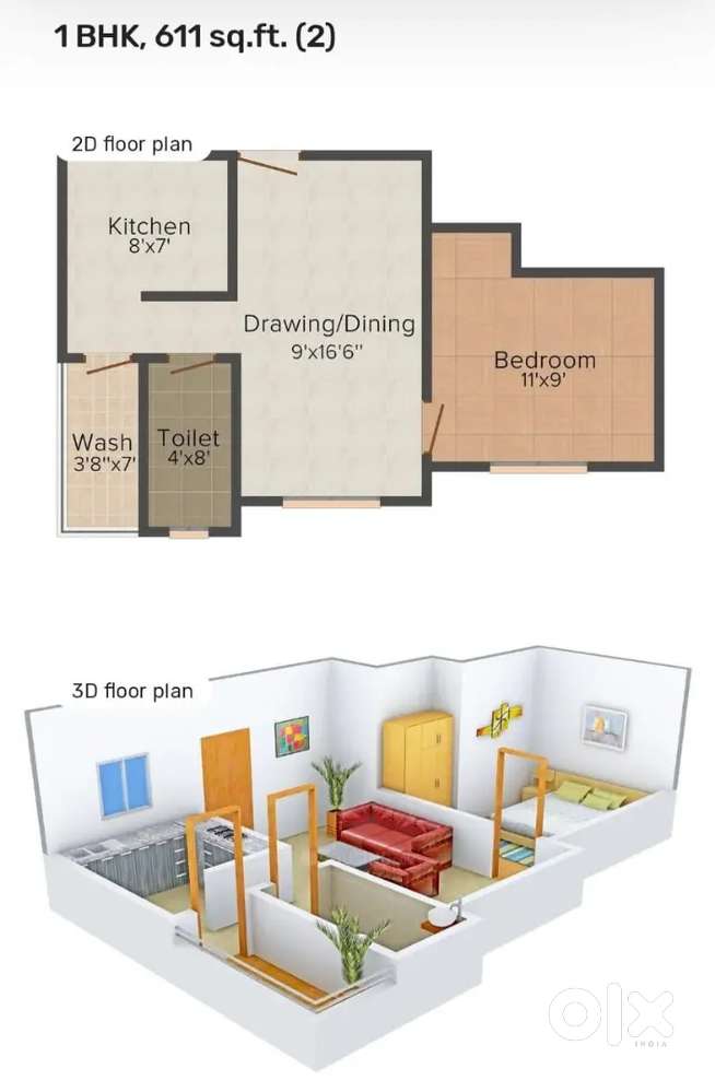 1 BHK Flat for sale near Kalyan Mall