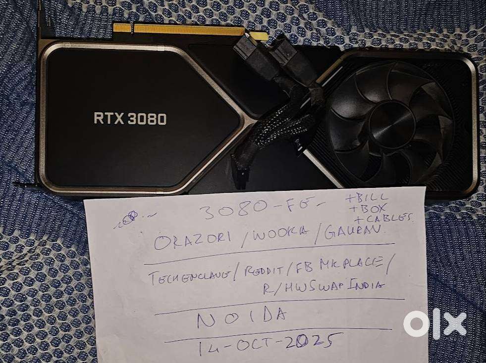 NVidia 3080 RTX FE GPU in mint condition + bill + box