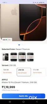 iPhone 16 pro 256gb