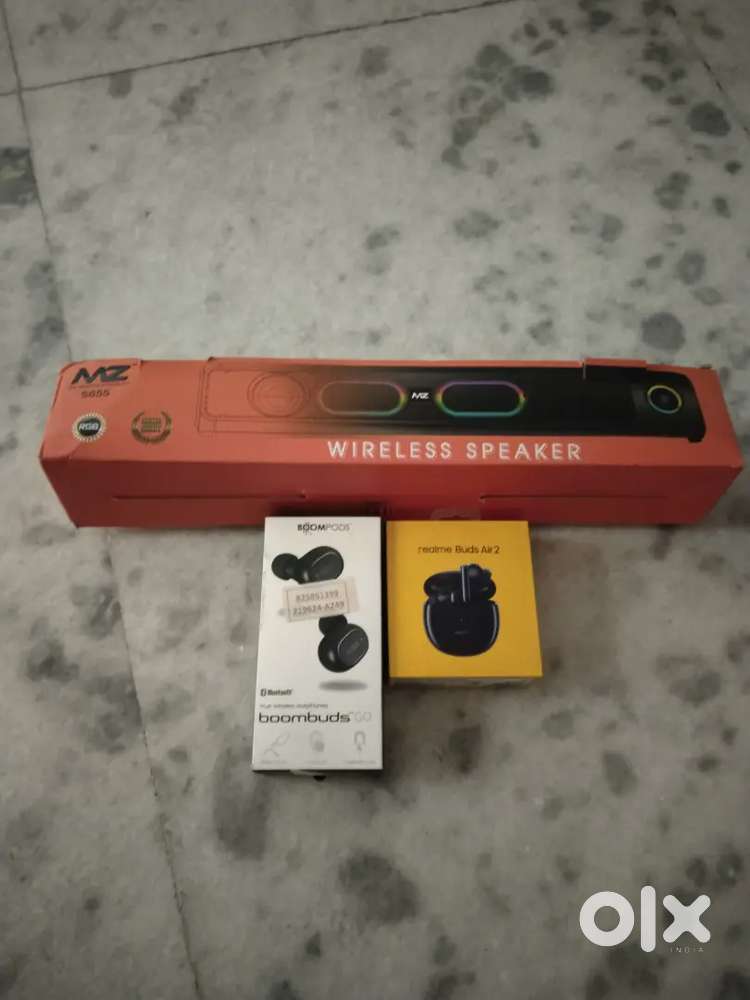 Boombuds earphone ,realme buds air 2,MZ wireless speaker