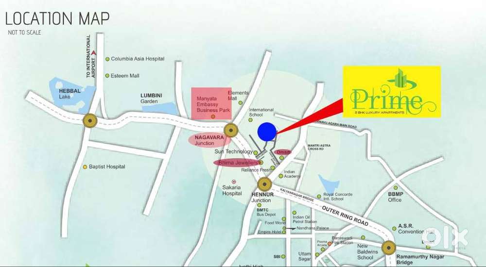 WEST FACING 2BHK Flat For Sale in HBR Layout Near Bhima Jewellers