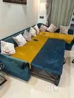 L shape 6 seater sofa cum bed