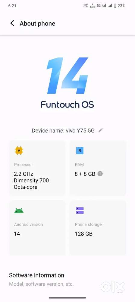 Vivo y75 5G phone hai