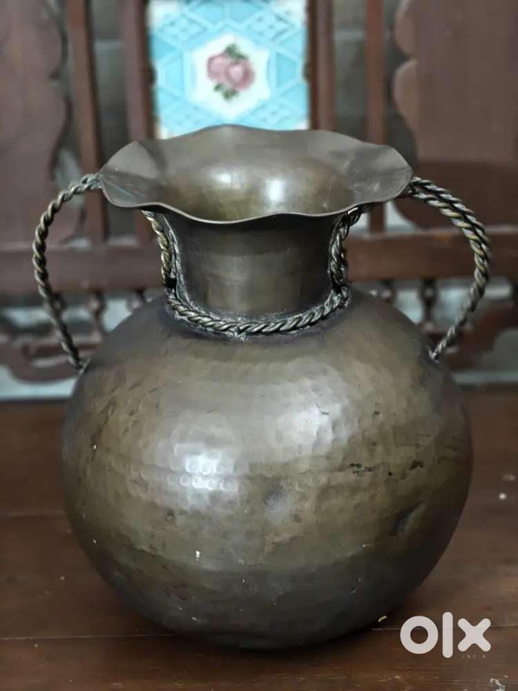 Antique brass pot