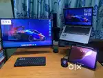Samsung G3 Monitor 144Hz with Dual Monitor Stand and Laptop Tray