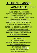 Tuition available for wbsc and icsc ISC and railway