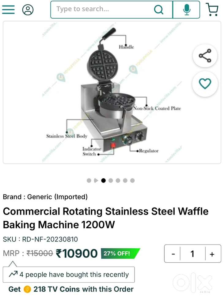 Waffles maker machine