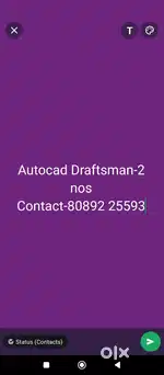 Autocad draftsman-2 nos(diploma 1+ year of experience