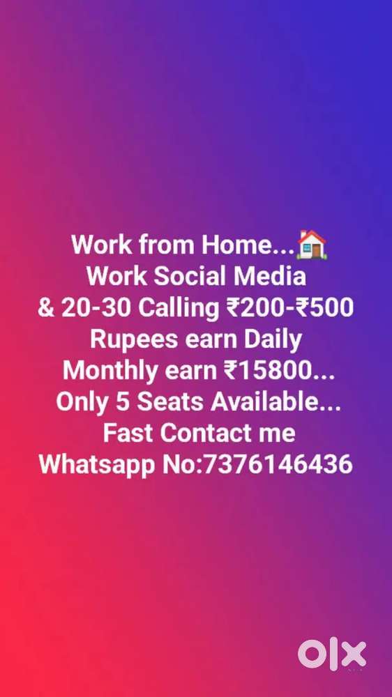 Work from Home social media work 2-3 house work