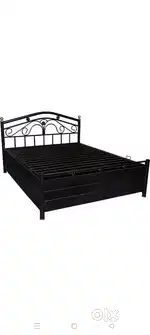 Iron bed with storage