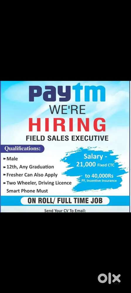 Paytm is hiring Freshers and Experience