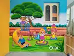Play School wall painting art