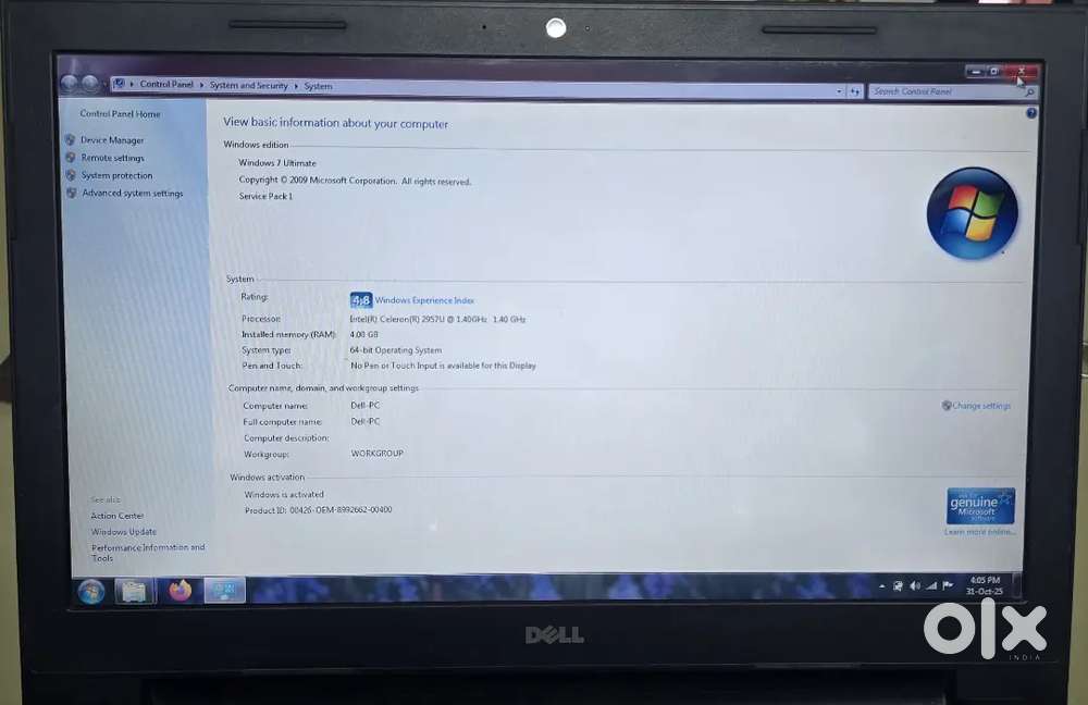 Dell Laptop in Good Condition – SSD + HDD – Original Charger