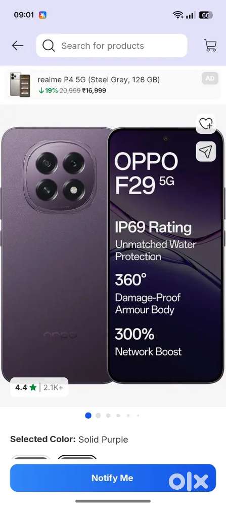 Oppo f29 8+8  128