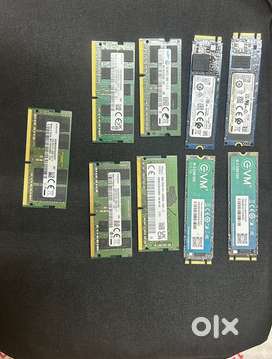 Ram, SSD and all spares avilabel for dell laptop
