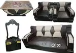 Sofa set with center table and dressing almirah