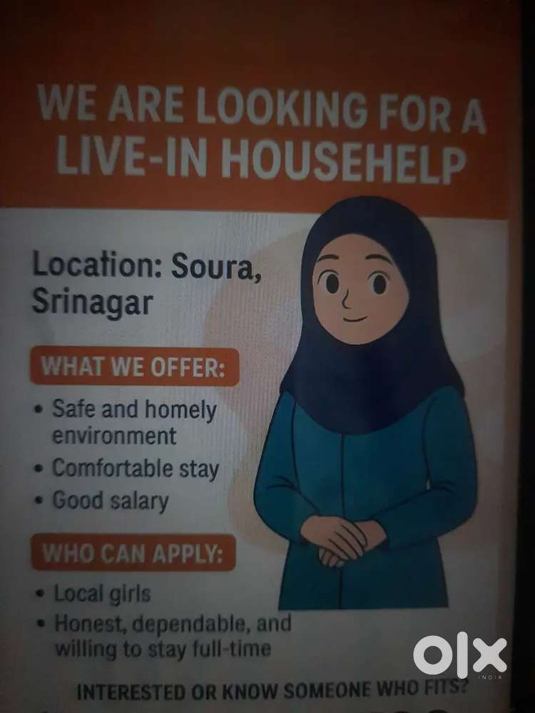 Need a Househelp Local Girl living in