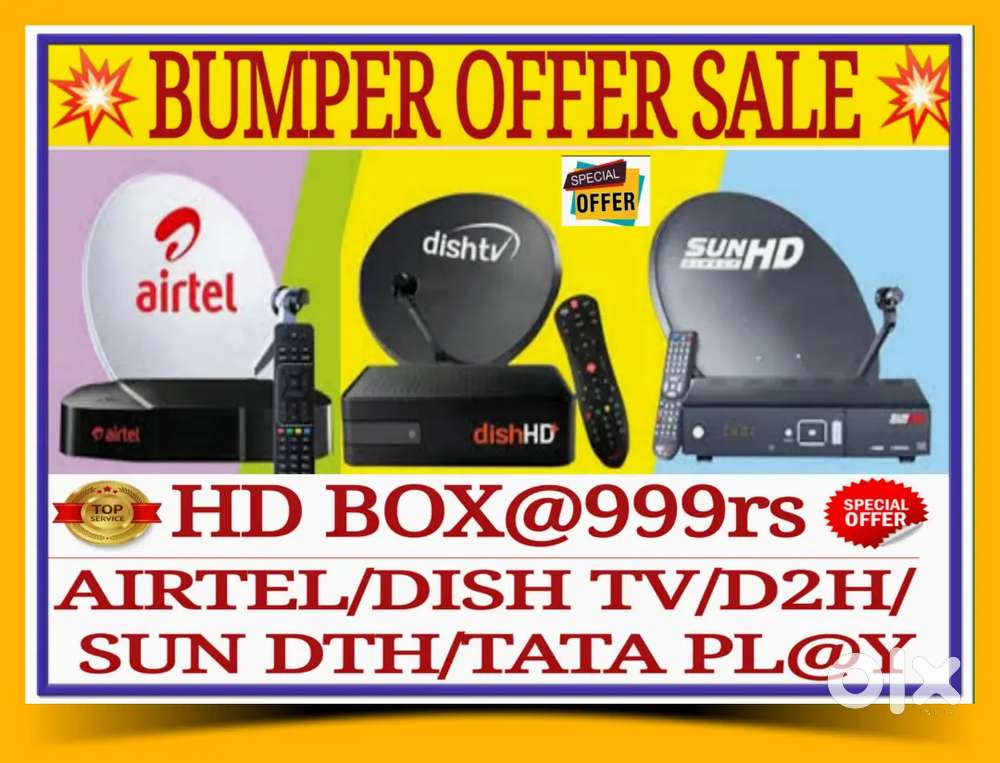 Dth Dhammaka Offer*Tataplay,Airtel,Dish tv,D2h@Lowest Pricing.Led tv/