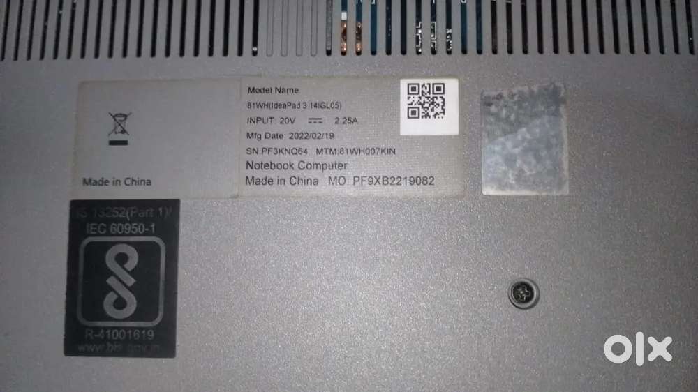 Lenovo IdeaPad 3(81WH) –New Display–4GB/256GB–Battery Weak–Urgent Sale