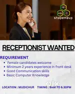 Gym office receptionist