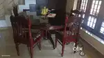 High quality teak wood dinning(glass top) table with 6 king chairs
