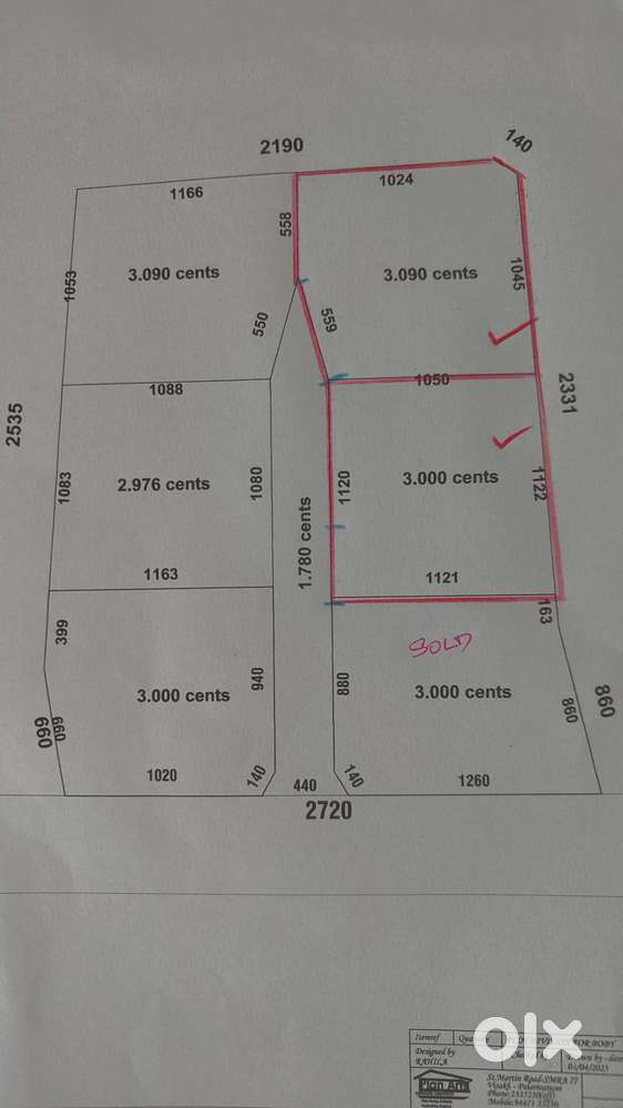 Kakkanad 3Cent SquarePlots @Thengode 2.5kms Collectrate near Infopark