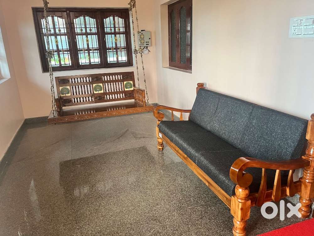 Wooden 3 seater sofa