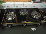 Blow hot brand 3 burners glass top gas stove
