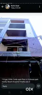 3bhk L TYPE .3 year old property. Jain colony uttam nagar delhi