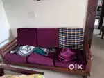 burma teak wood sofa set (3+1+1)