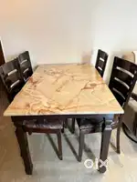 4 seater marble top dining table