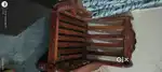 Single Solid Wood Sofa with Cushion