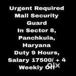 9 Hours Security Guard Job Panchkula