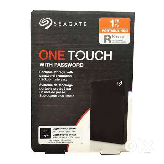 Seagate One Touch 1TB External HDD with Pwd Protection with Box piece