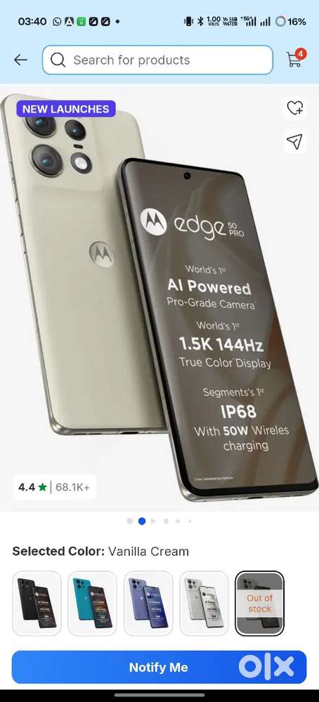 Motorola edge50 ultra 12 gb256 gb