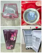 I'dt67 godrej red colour washing machine -& single door fridge lg