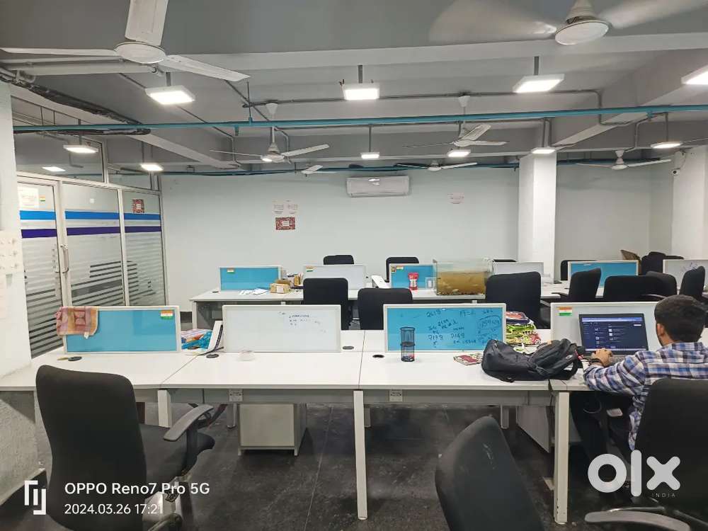 Full furniture 40workstation  office space rent in Madhapur