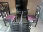 Rose wood dining table without glass with four chairs