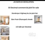 33 Decimal Commercial plot for sale