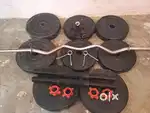 20 Kg PVC Dumbbells Set With EZ Curl Road And Free Hand Gripper, Bag