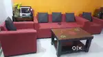 Sofa  & Cusion - Jute - Red - 3+1+1