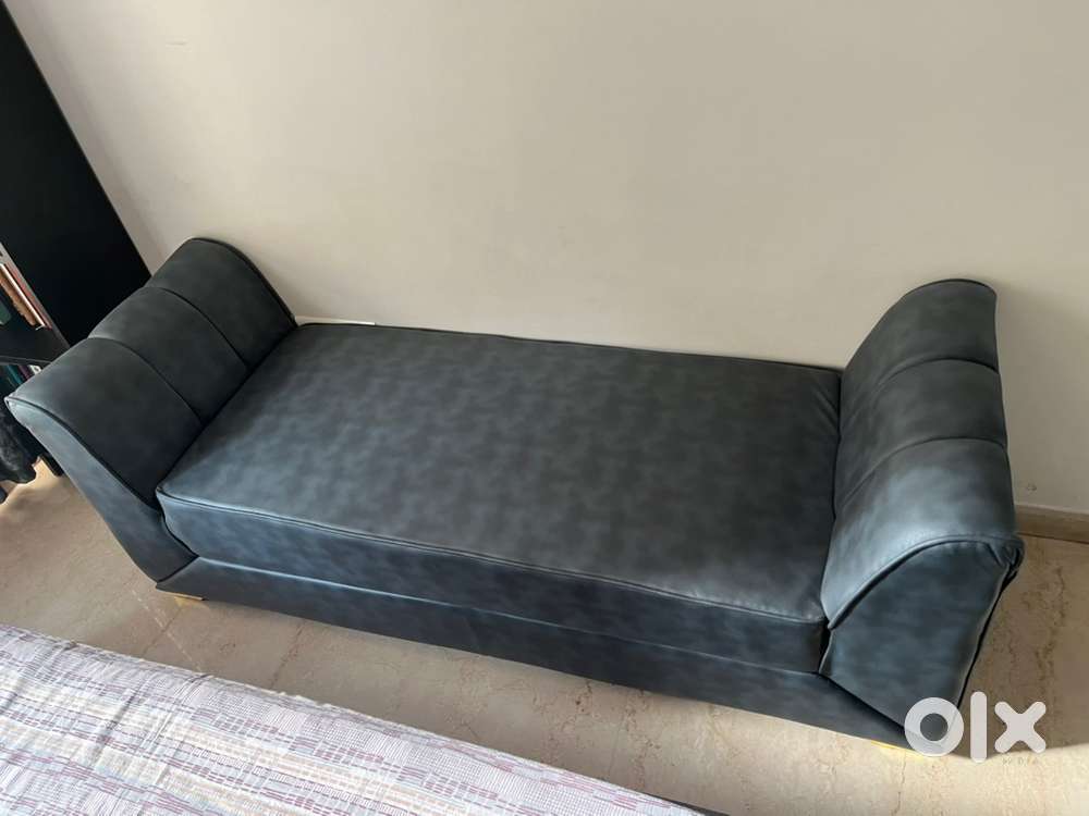 Leather finish Hand rest sofa & table - 2 pieces sofa and table