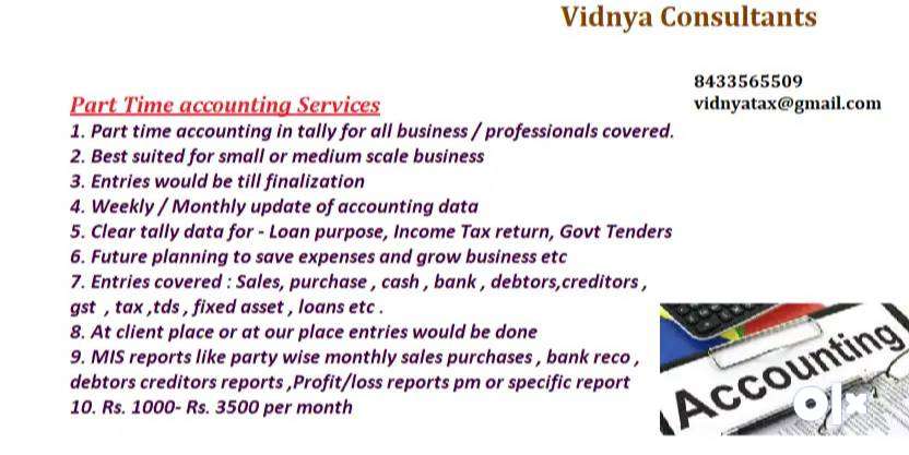 Part time accounting - Rs. 1000-Rs. 3500pm ( Virtual Accounting)