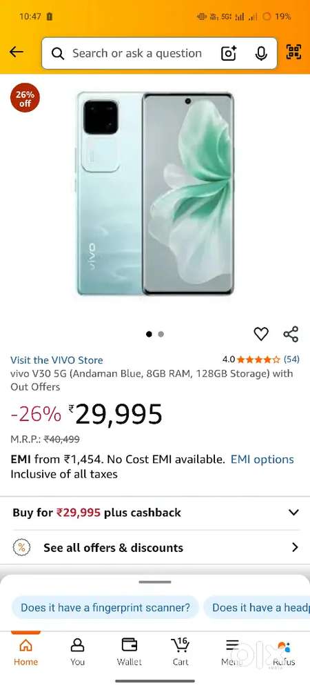 Vivo v 30 new sil pake phone