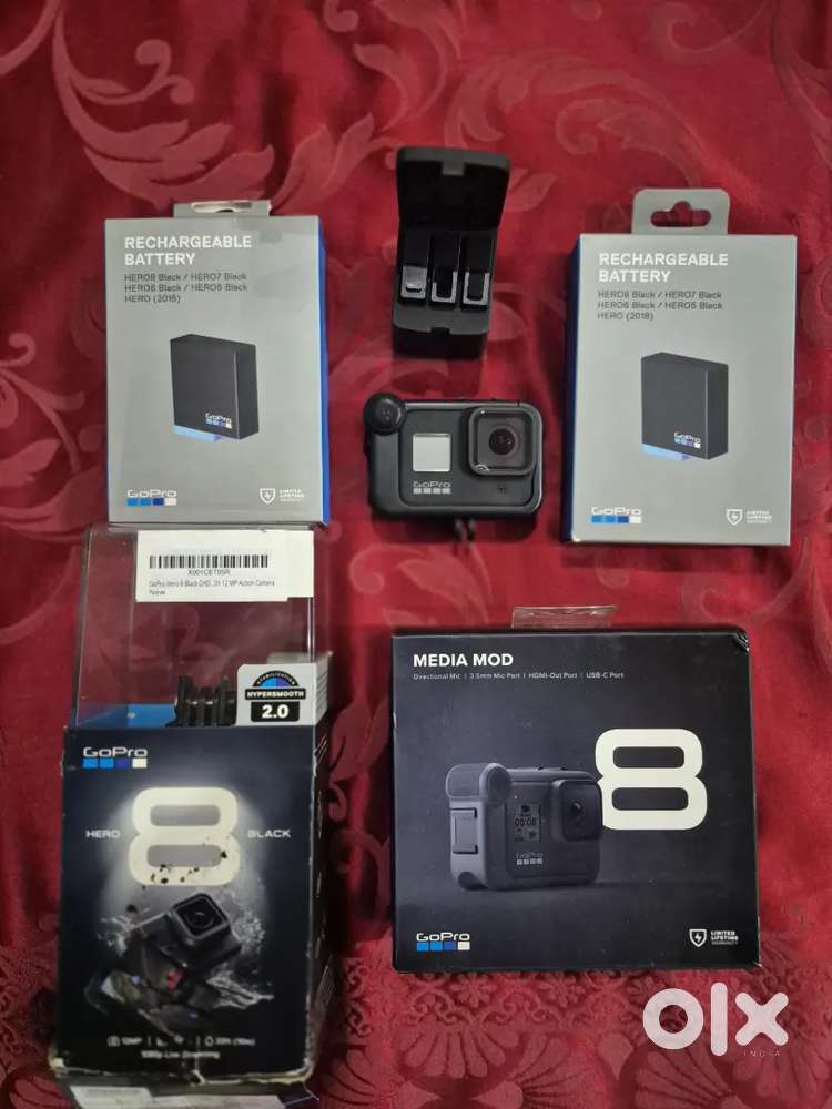 Hero 8 Black action camera with full kit.