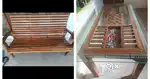 Good quality Glass top table and wooden chair