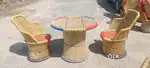 Bamboo chair and table set wall clock Sofa set wall decor wall hanging
