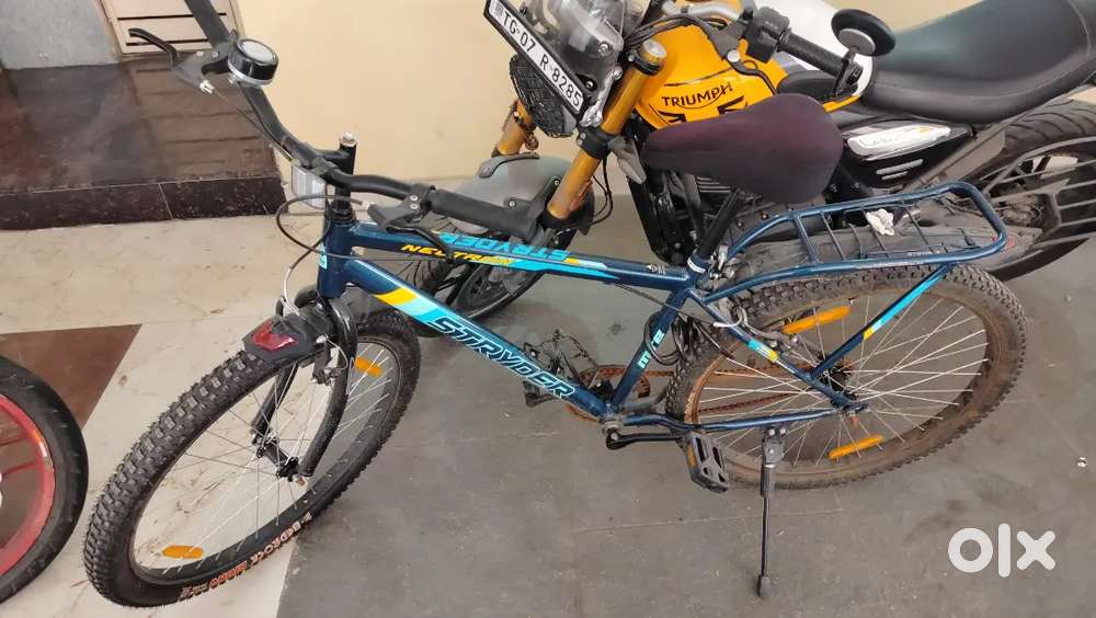 Stryder Bicycle with lock and cushion.