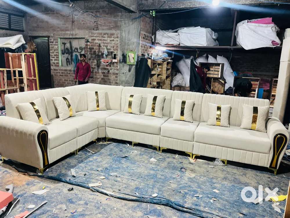 Pillow model l shape sofa with storage