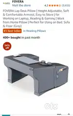 FOVERA Lap Desk Pillow  Height Adjustable, Soft & Comfortable